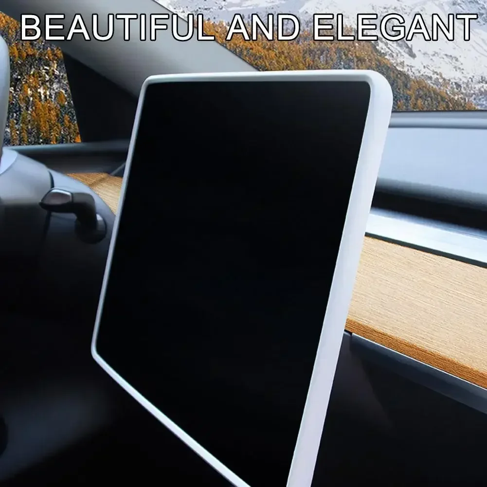 Marco de pantalla de silicona para Tesla Model 3 + Highland 2024, Protector de borde de pantalla, cubierta protectora de Control Central, accesorios