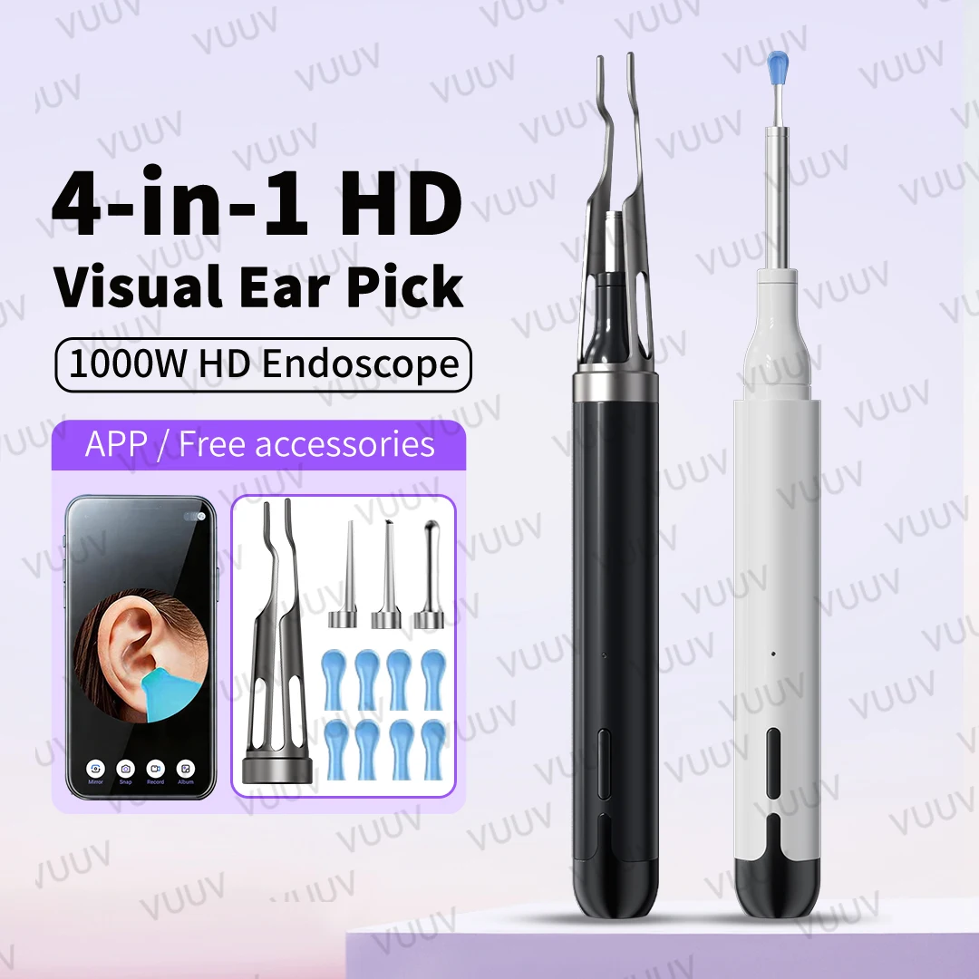 

Smart WIFI Visual Earwax Cleaner Ear Scoop & Tweezer Set Ear Camera HD1080P Ear Pick Ear Wax Removal Tool for iOS/Android