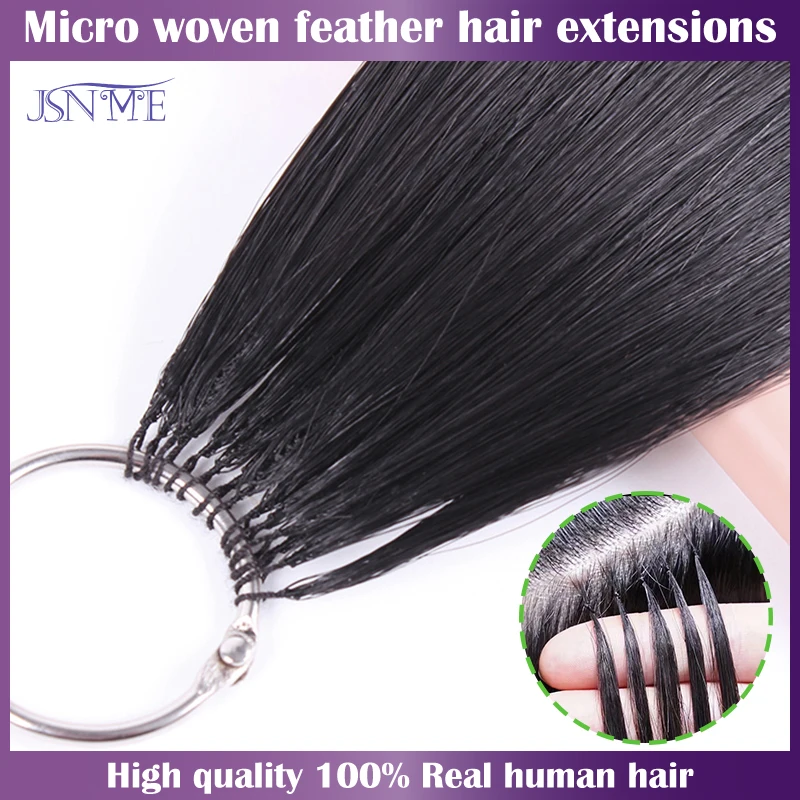 Micro feather New Hair Extensions Hair Extensions Natural Human Hair Small interface Black Brown Blonde 613 On Salon Quality