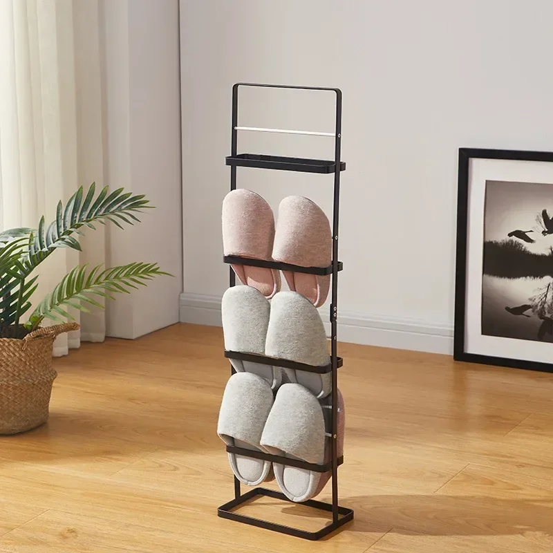 Carbon Steel Double-Sided Shoe Stand Multi-Layer Portable Slipper Organizer Space-Saving Multi-Rack Storage