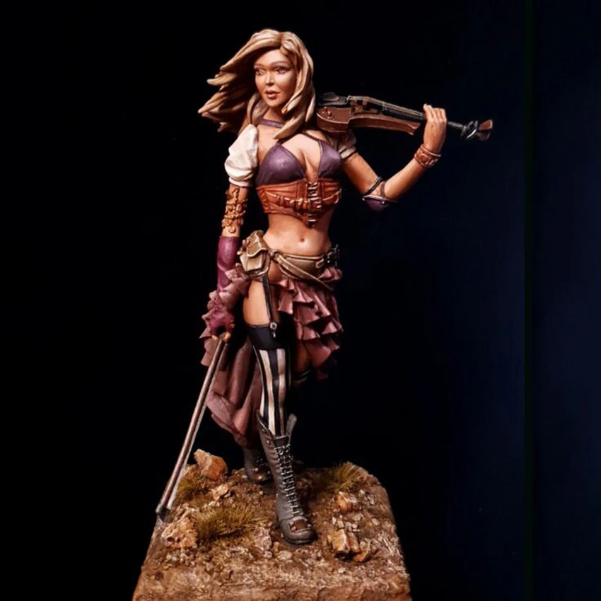 Resin soldier   1/22 ancient woman officer Lady Cellist soldier     Model Unassambled Unpainted  Figure Building Kit