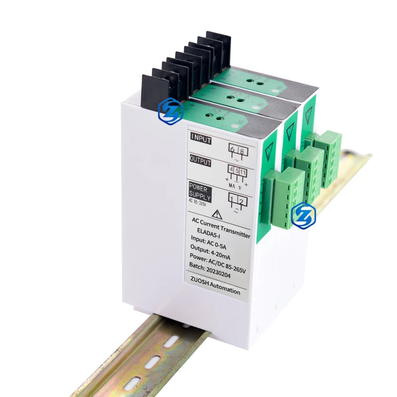 35mm DIN Rail AC Current Transmitter Transformer AC0-5A1A10A20A to 4-20mA AC Voltage Signal Isolated Current Transducer