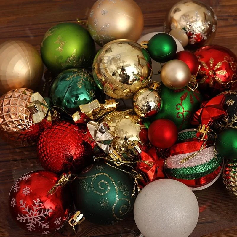 Christmas Balls 44Pcs 6CM Mixed Style Hanging Ornaments for 2027 Xmas Tree Christmas Home Party Decor