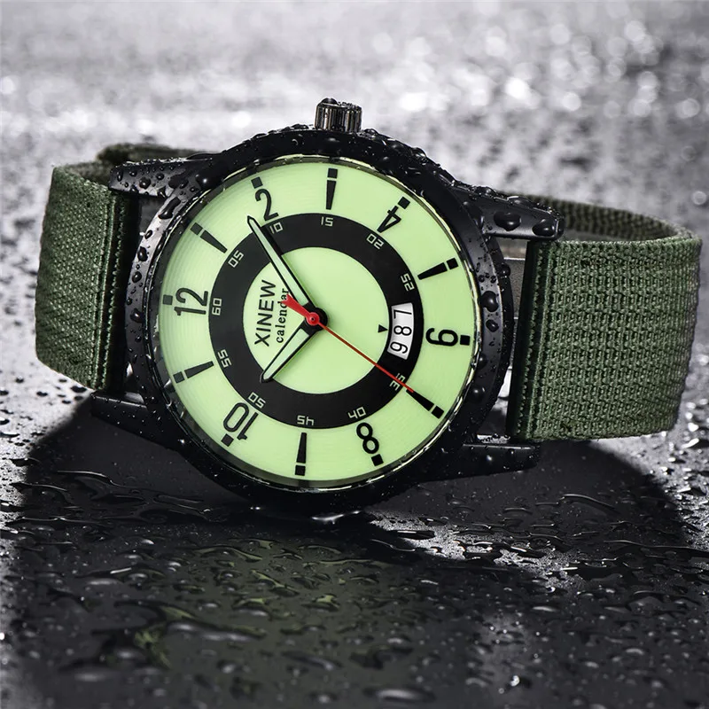 1pc / lot Genuine XINEW Brand Designer Watches For Men Fashion Casual Rubber Band Sports Military Date Quartz Watch Reloj Hombre