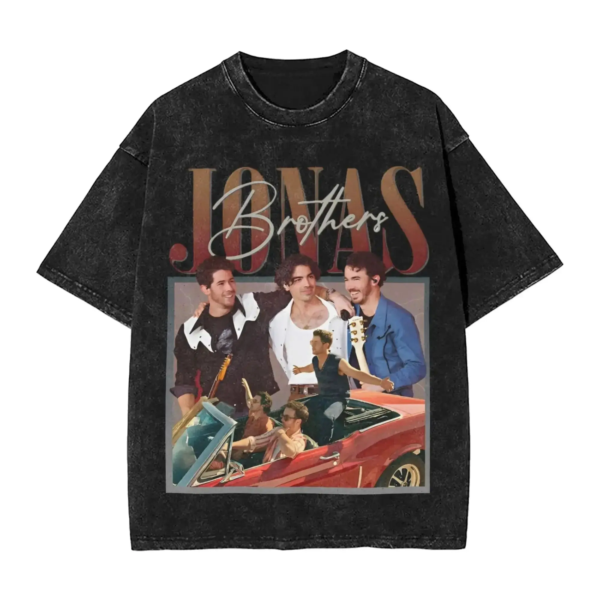 Vintage Washed Fashion Y2k Kleidung Joe J. Onas Brothers 20th Anniversary Jonas T-Shirt Sommer Casual Loose Streetwear Unisex – Detail 10