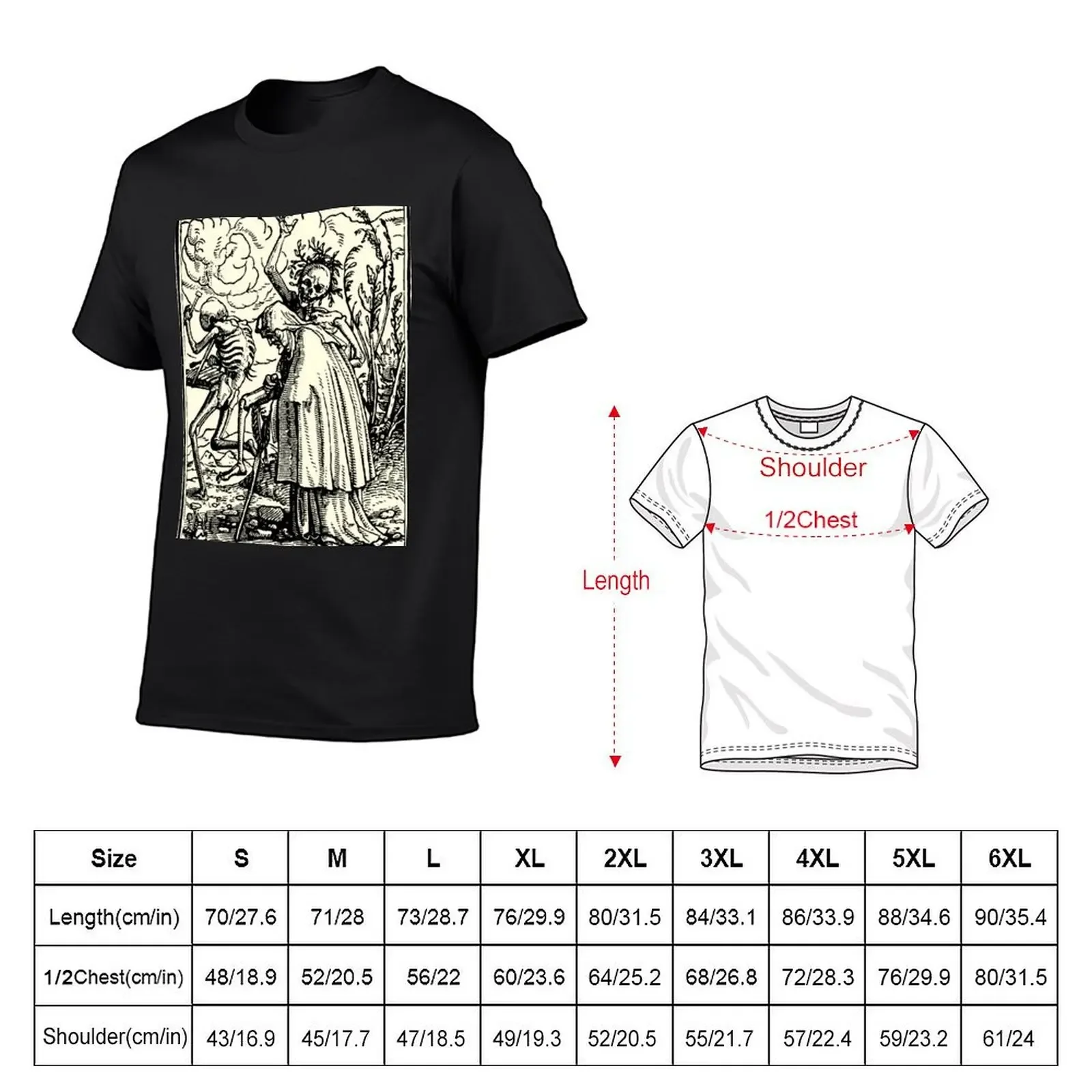 Dance of Death, Dance of macabre (Holbein) T-Shirt baggy shirts kawaii clothes sports fans street wear shirts graphic tee men