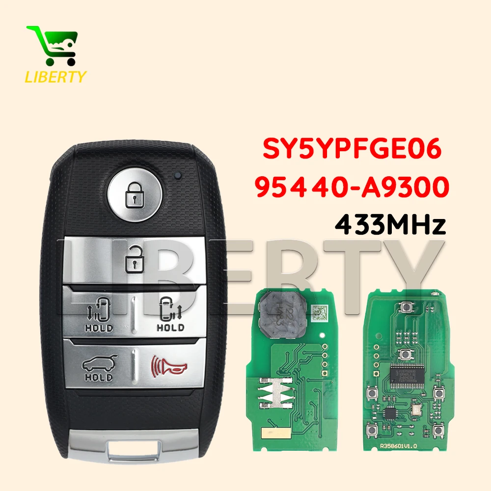 

Смарт-ключ Liberty 95440-A9300 SY5YPFGE06 для KIA Carnival 2015-2018, Sedona 2019-2021, с чипом ID47, дистанционным управлением, частота 433 МГц