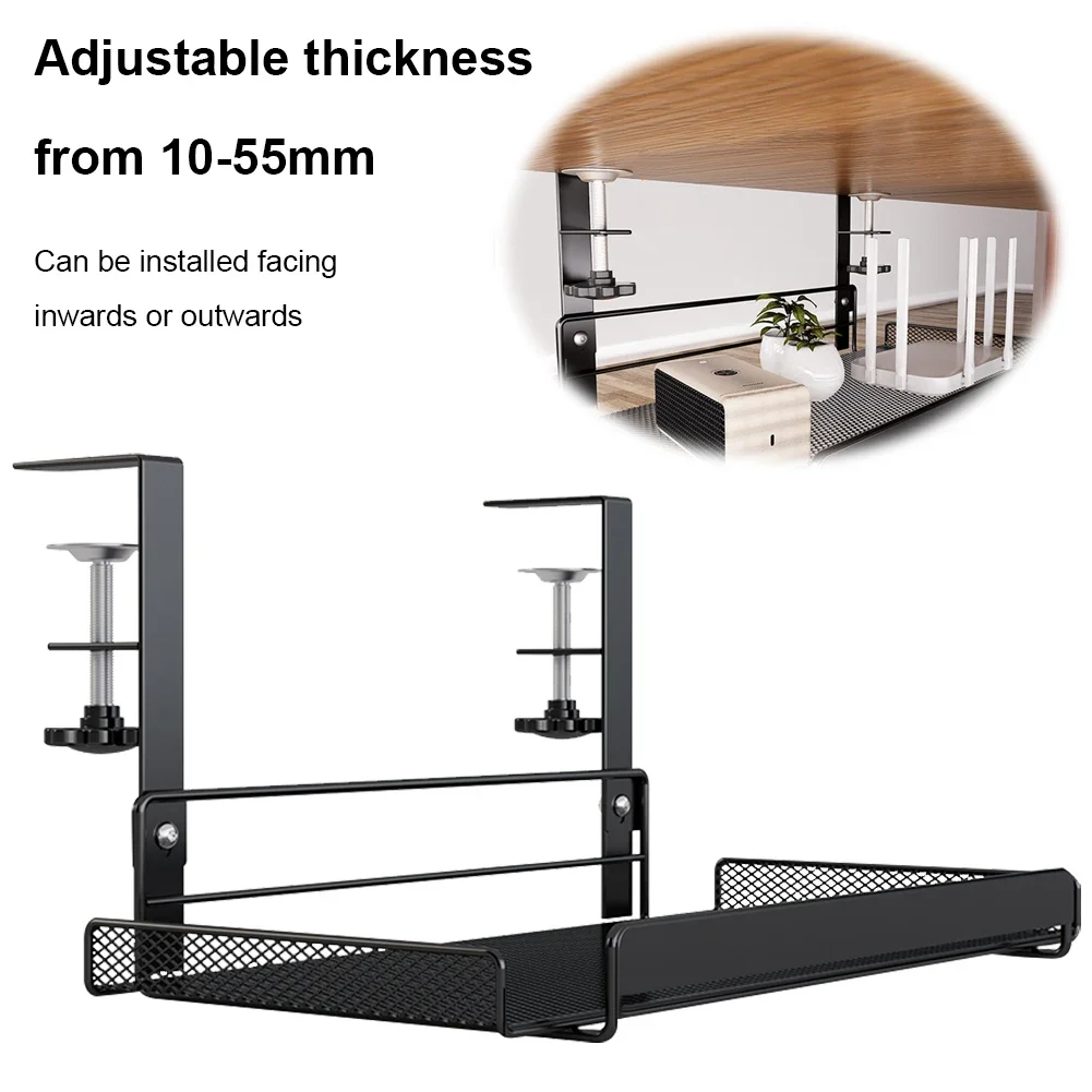 

Under Table Cable Management Rack Adjustable Under Desk Cord Organizer Metal Mesh Cable Holder for Desk Kitchen