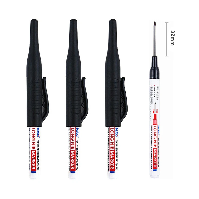 4 sztuk/zestaw 30mm z głębokim otworem długie markery z główką stalówki do metalowego długopisu perforującego wodoodporna dekoracja łazienkowa wielofunkcyjna do obróbki drewna