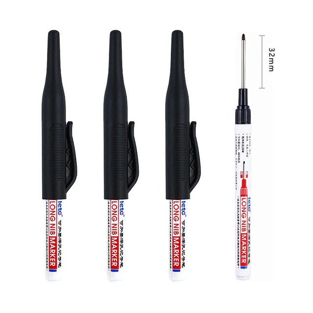 4 sztuk/zestaw 30mm z głębokim otworem długie markery z główką stalówki do metalowego długopisu perforującego wodoodporna dekoracja łazienkowa wielofunkcyjna do obróbki drewna
