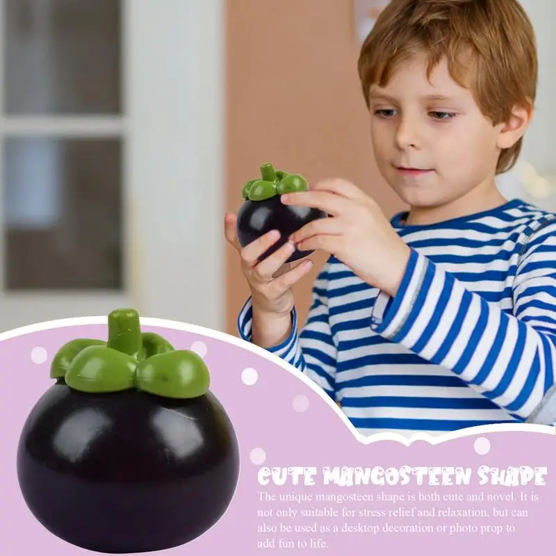 Fidget squeeze brinquedos bonito simulação mangostão macio pitada brinquedos fruta pitada alegria lento subindo mangostão espremendo brinquedo para casa