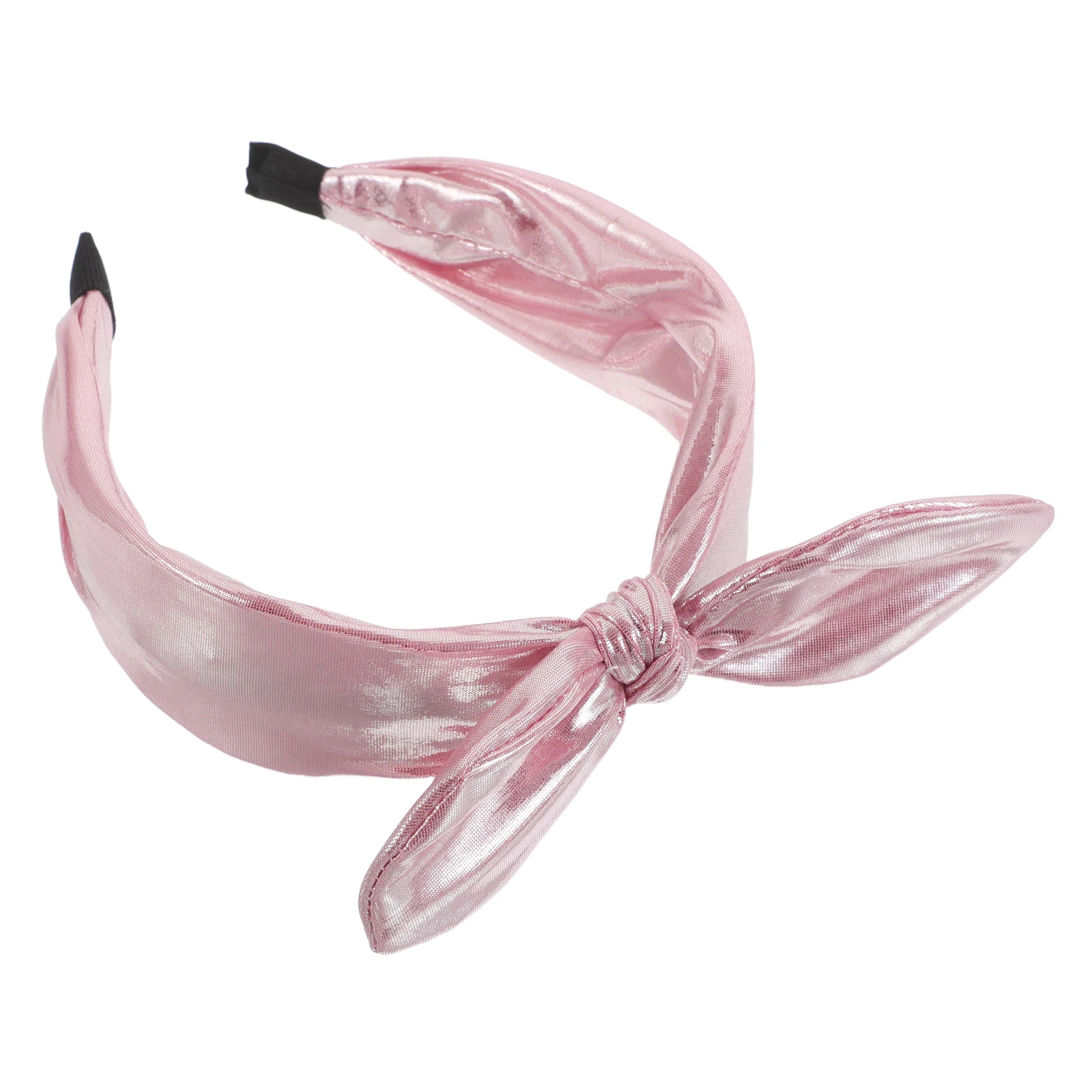

Shiny Bow Headbands Pink Wide Metallic Hairband Glitter Fashion Accessory Elegant Design Birthday Festival Party Wedding Casual