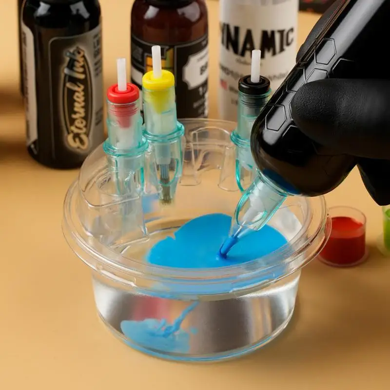 20PCS Tattoo Needle Cup Holder Disposable and Transparent for Efficient Cleaning