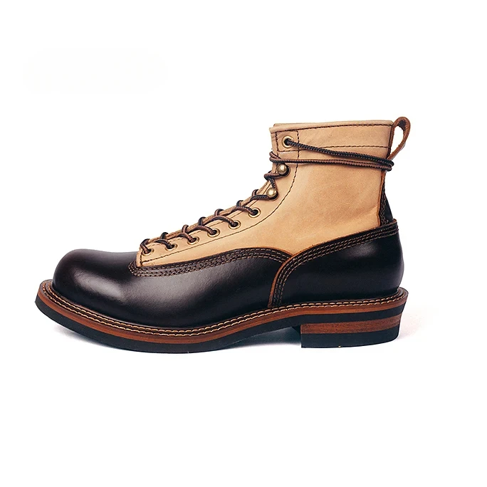 Men's Color Matching Shoes High-end Quality Motorcycle Men's Boots Singer Knight Punk Shoes Men