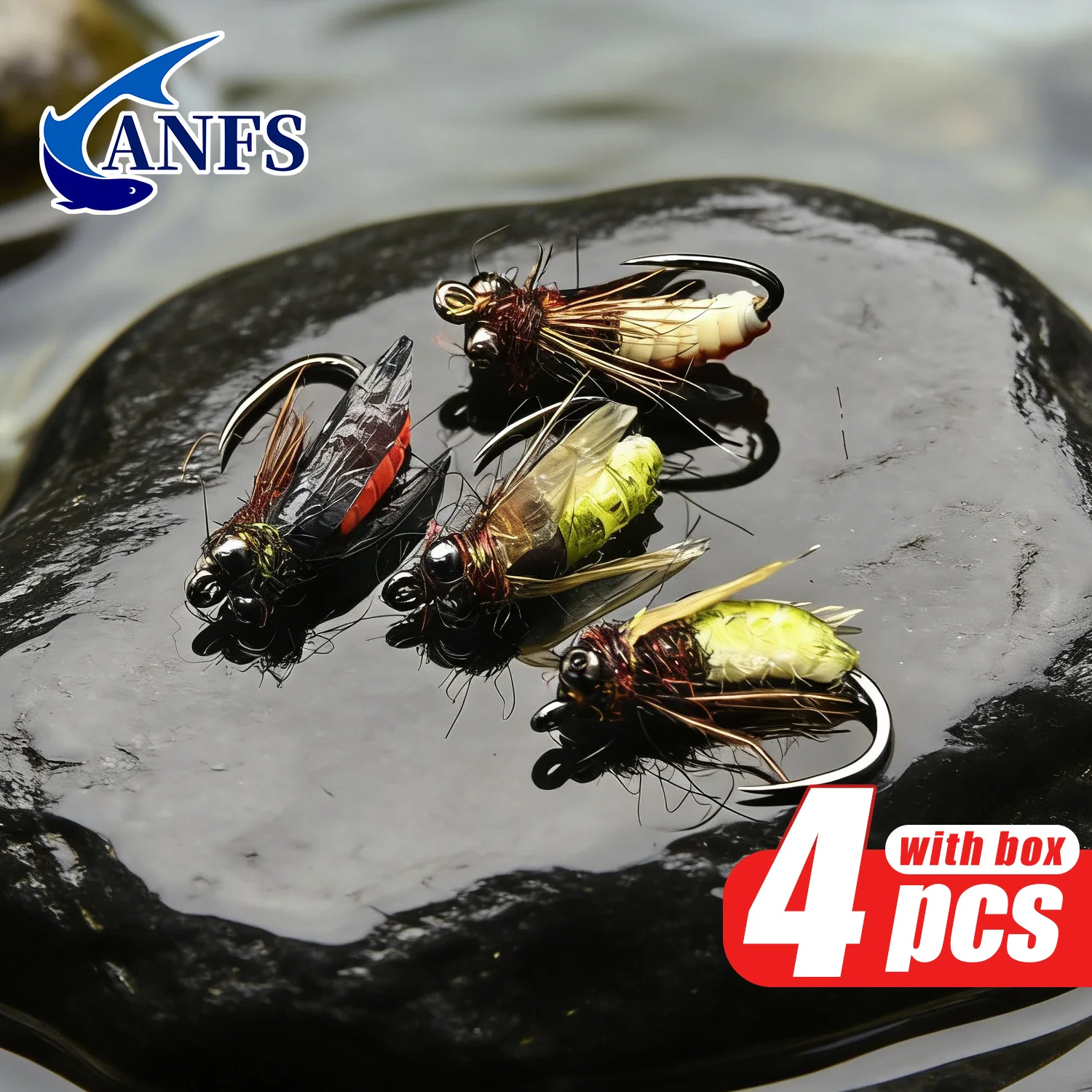 ANFS Moscas Caddis clásicas para pesca con mosca - imagen 3