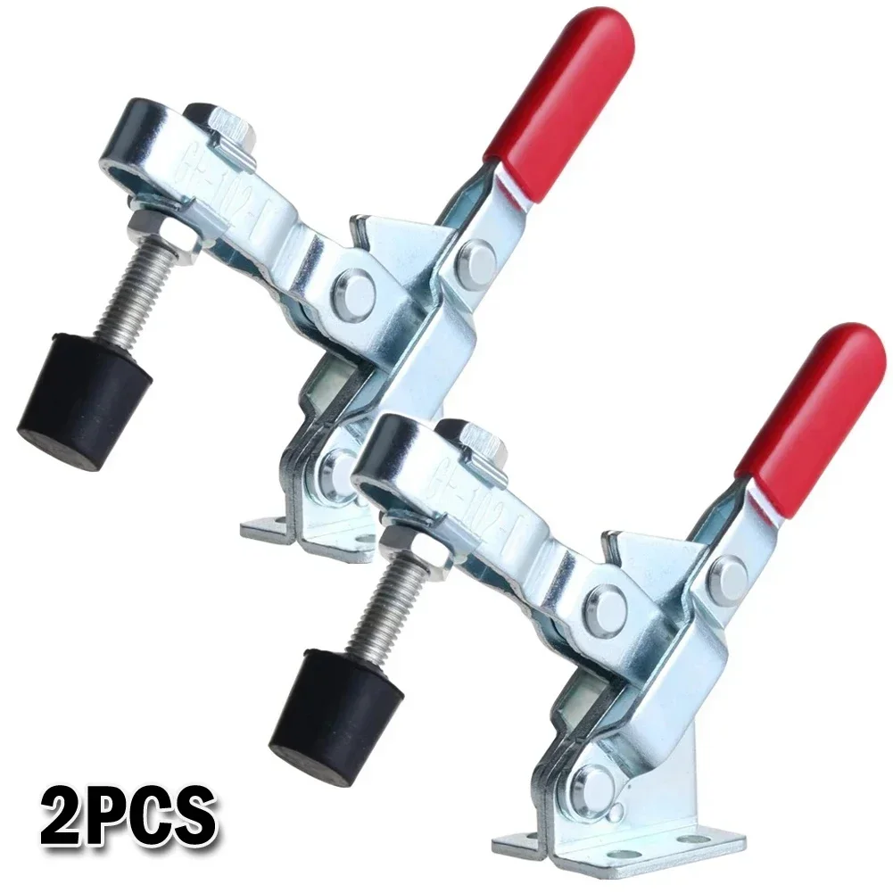 2pcs GH-102B Horizontal Toggle Clamp 100Kg 220lbs Quick Release Vertical Toggle Clamps Woodworking Fixing Clip Carpentry Tools