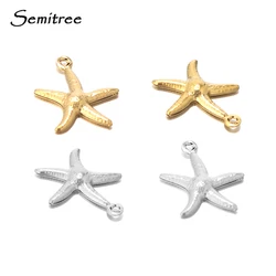 Semitree 20pcs 15mm Stainless Steel Starfish Charm Pendants Necklace Findings Bracelet Charm Making DIY Jewelry Accessories