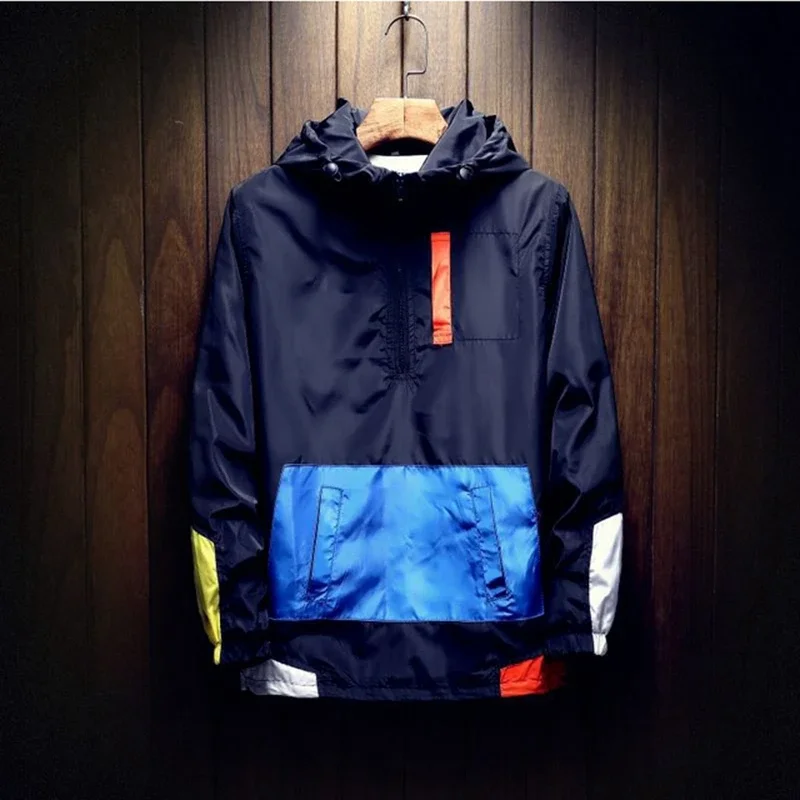 

Fashion Men Casual Windbreaker Jackets Hooded Jacket Man Waterproof Outdoor Soft Shell Winter Coat Clothing Warm Hooded Jacket