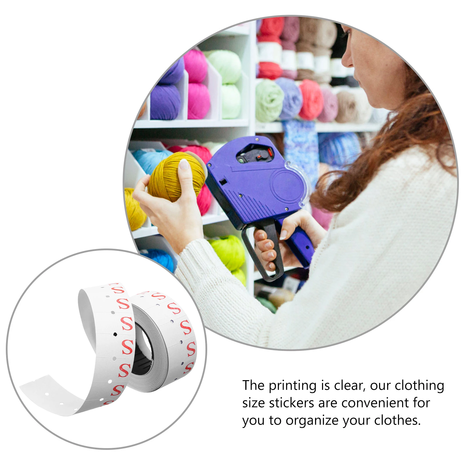 

10 Rolls Code Printing Paper Clothing Tags Labels Stickers Clothes Size Separation Baby