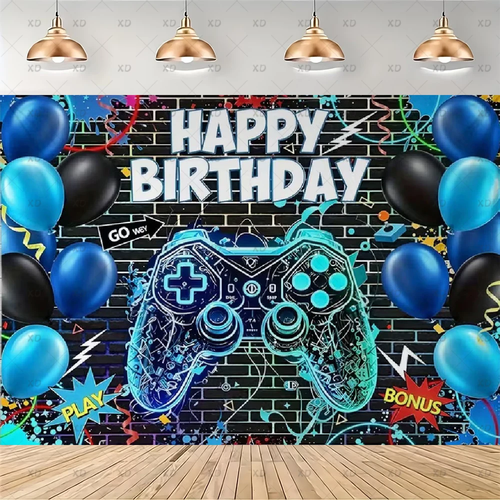 ゲームゾーン ゲーマー誕生日背景 カラフルなバルーンと紙吹雪 - Esports Gaming Photo のレビューと価格