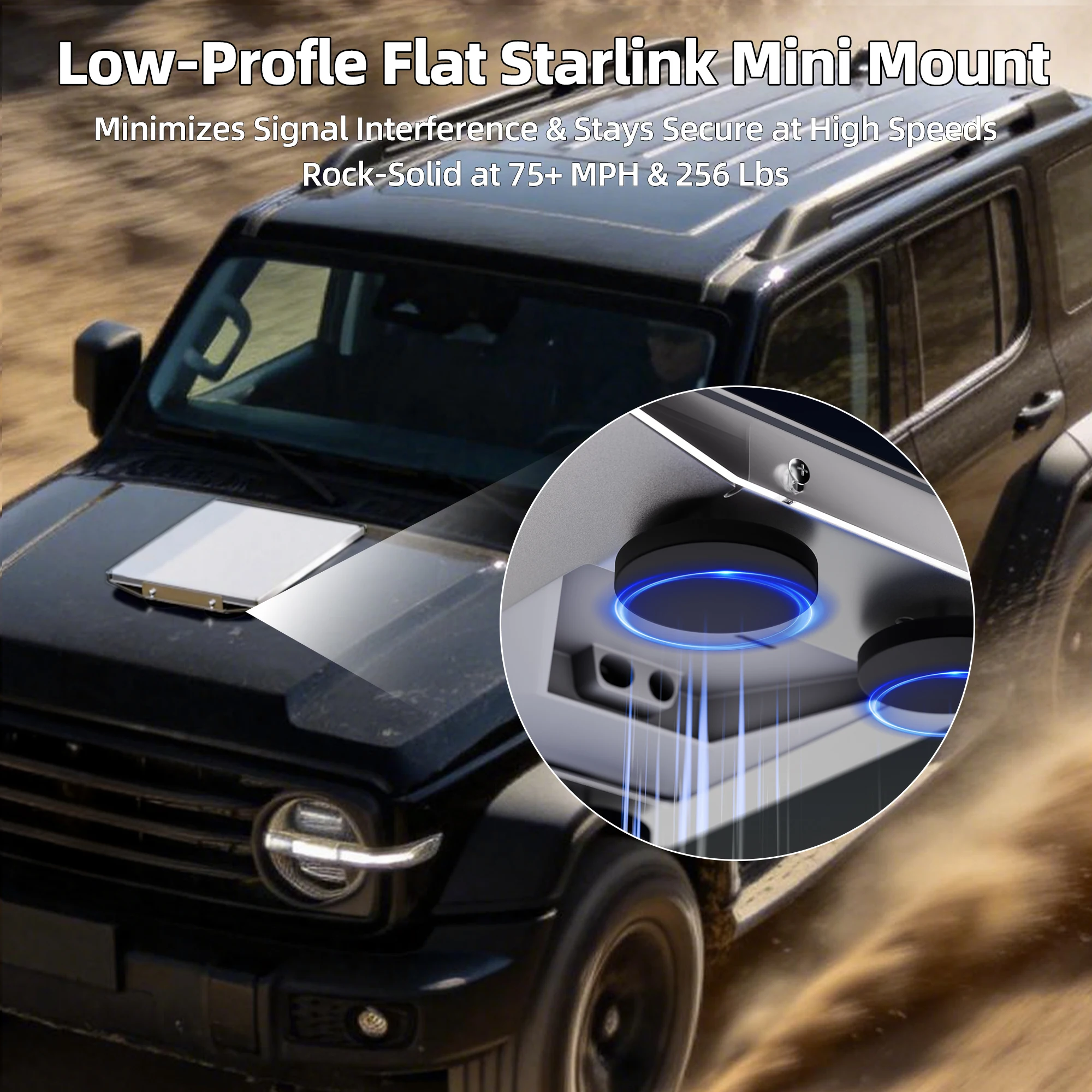 Starlink Mini Magnetic Mount Kit 200lbs+ Car Roof Mount with Starlink Mini Cover Protect for Dish, RV, Truck, Travel Trailer