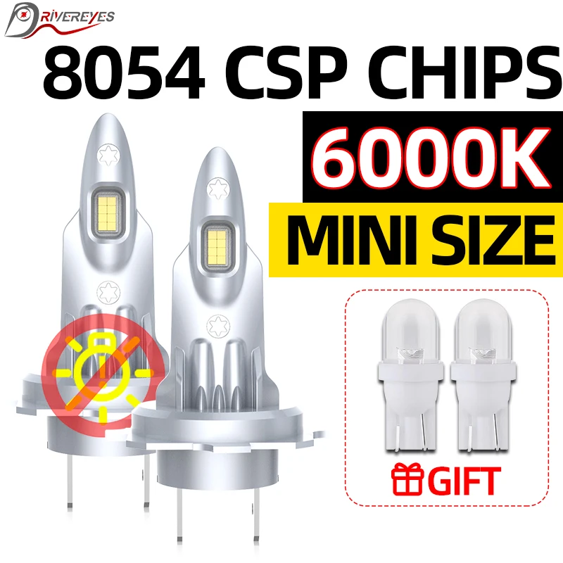 

Mini H7 LED Headlight Bulb Wireless Fanless 8054 CSP Chips Car Headlamp Auto Diode H1 H7 Turbo Fog Lamp 12V Canbus EMC Plug&Play