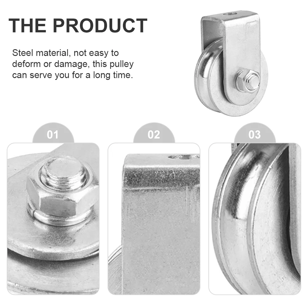 Pulley Crane Wheel Wire Towing Professional Single Rope Roller Lifting Steel Fixing