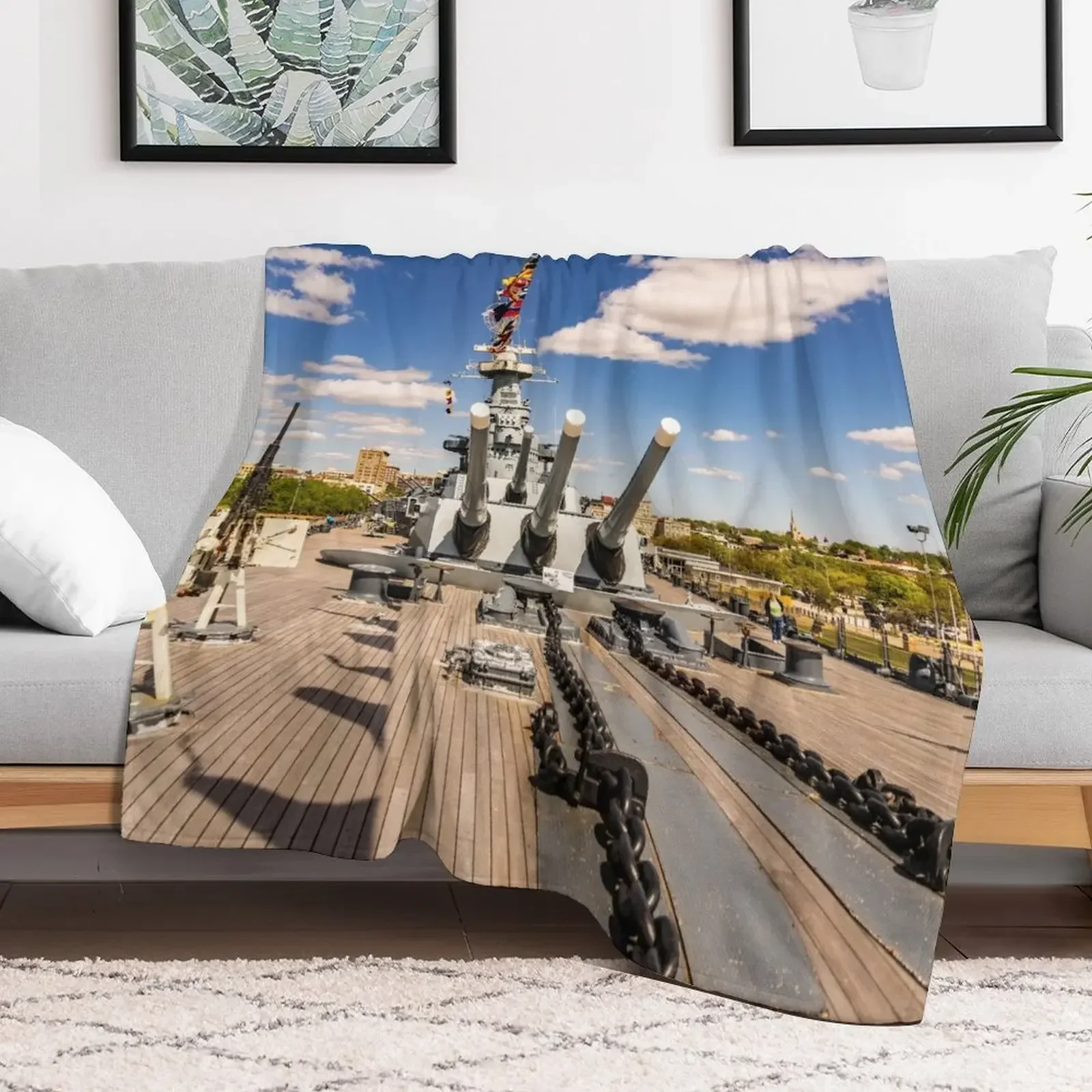 

deck of a battleship Throw Blanket Thermal Sofas Blankets