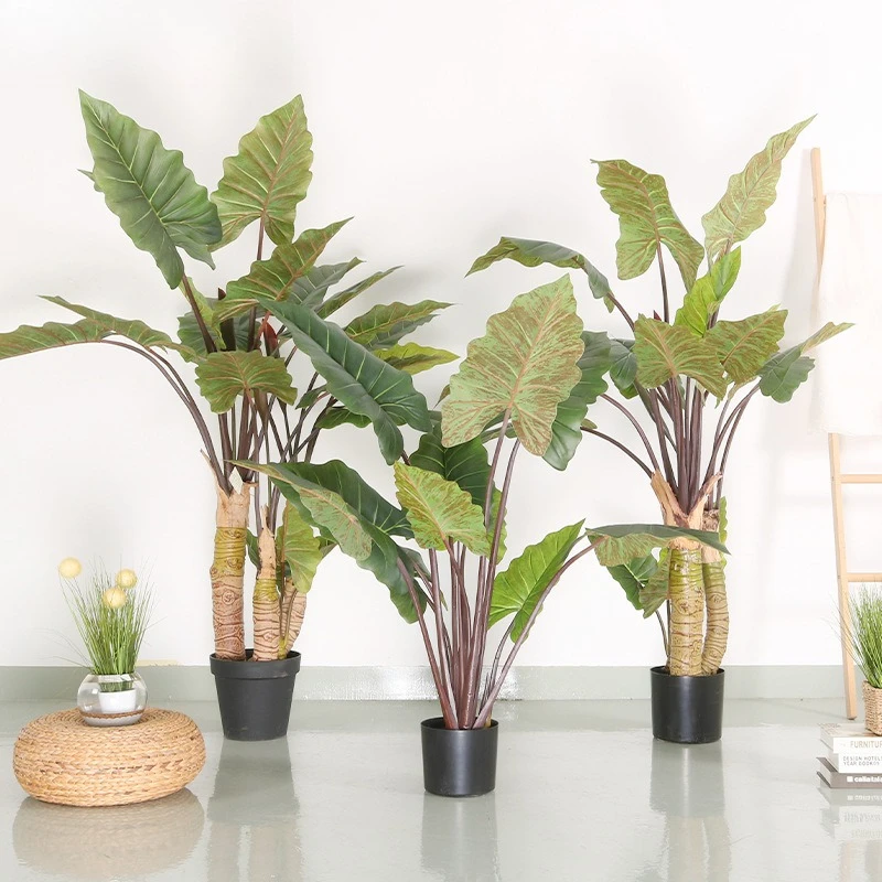 

New simulated rainbow taro green plant pot bonsai home potted garden office shopping mall decoration