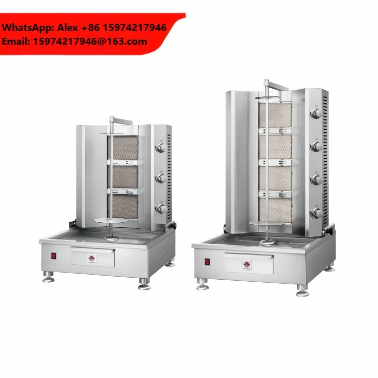 Libermann Professional Shawarma Gas Grill Machine Doner Kebab Vertical Automatic Broiler Shawarma Machine With 4 Burner