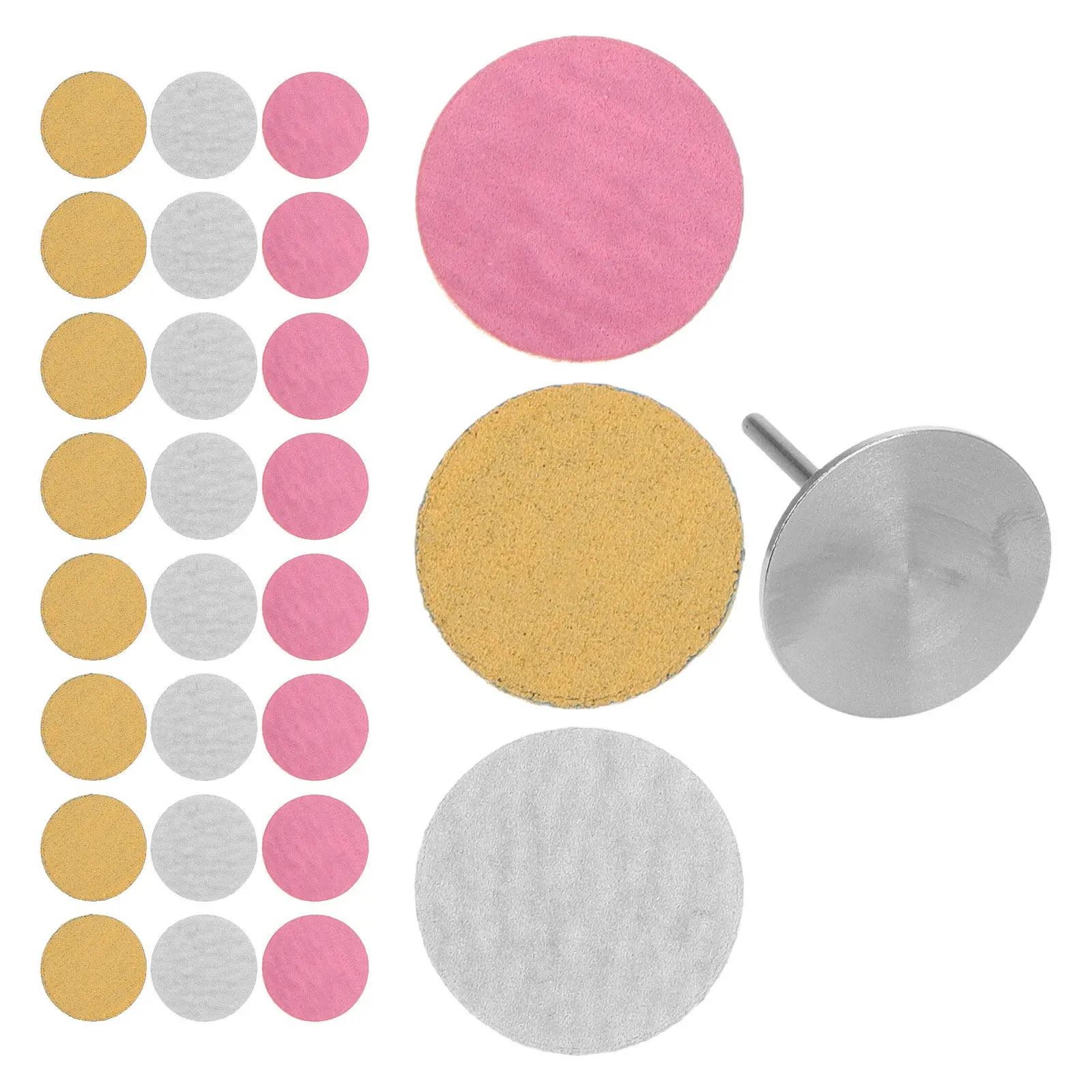 1Set Manicure Sanding Discs for Nail Drill Feet Grinding Sandpaper Discs Kit Nail Care Buffing Polishing Pads 20Mm 80 180 240