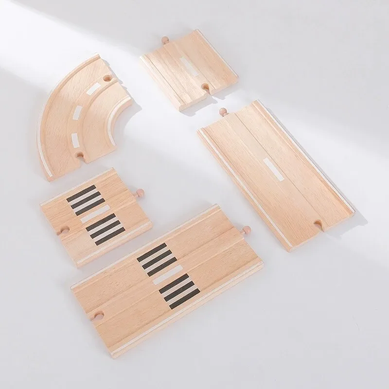 Wooden Track Accessories Plastic Wide Highways Bridge Train Tracks Accessories Fit for Brand Railway Tracks Toys for Children
