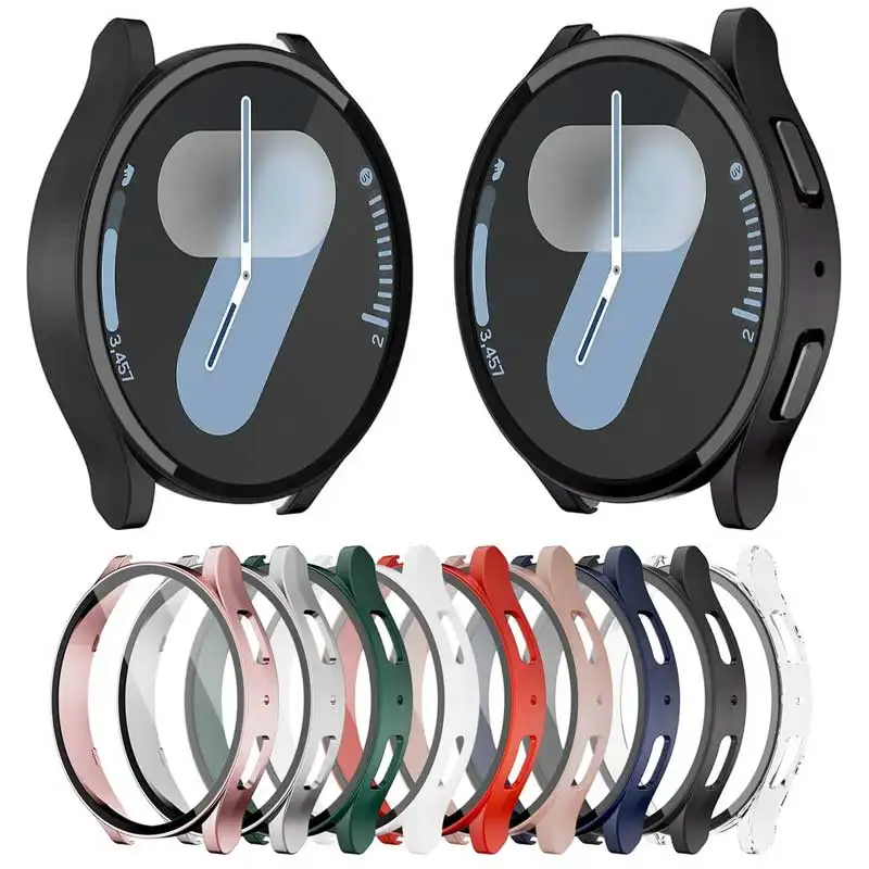 PC bumper screen protector for Samsung Galaxy Watch 7/6/5/4 cover 44mm 40mm Full Tempered Glass+Case Galaxy watch FE Accessories image 2