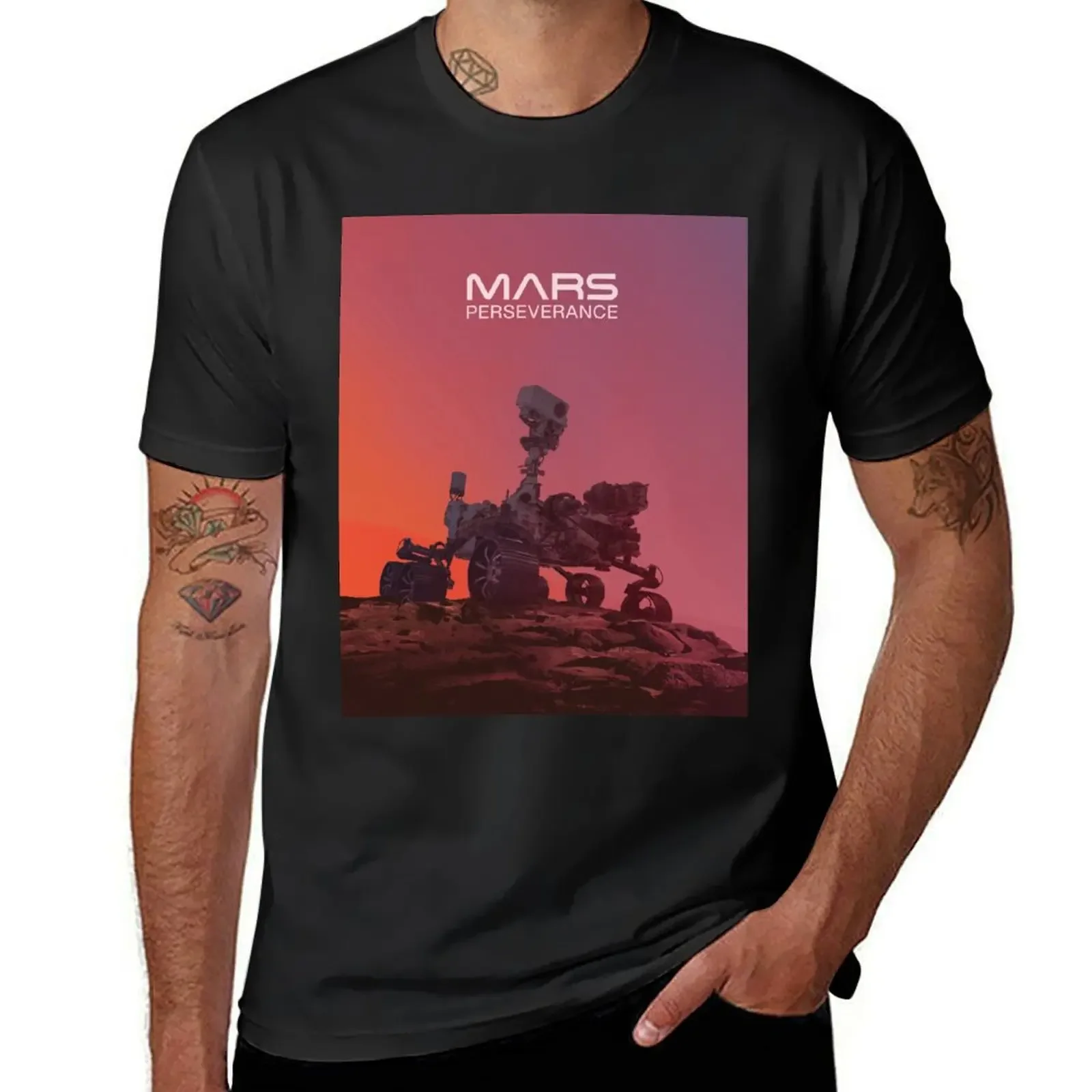 

Mars Perseverance Rover on Mars - Mars Mission T-Shirt oversizeds man t shirt summer 2025 vintage T-shirts for men cotton