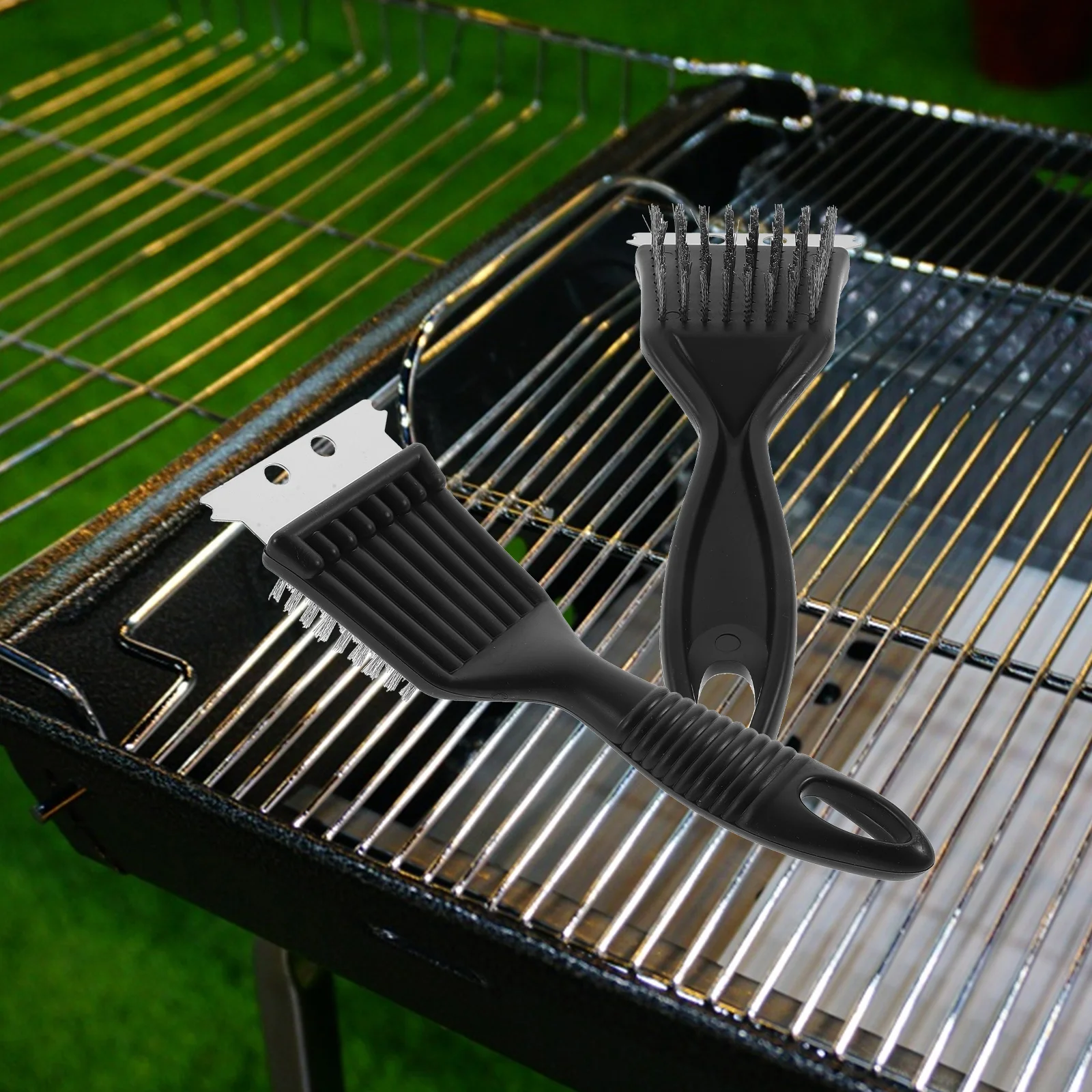 

3 PCS Stainless Steel BBQ Cleaning Brush Scrubber Grill Bristle- Outdoor Barbecue Tool