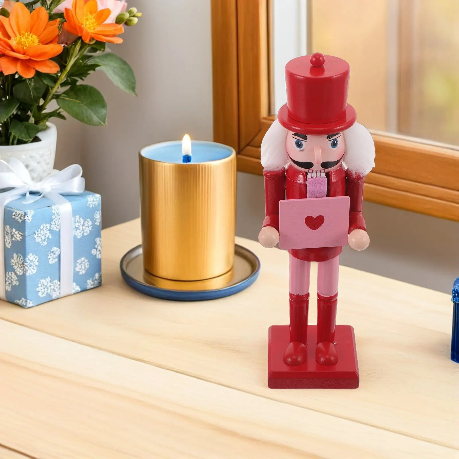 

Новинка! Деревянный Щелкунчик в форме красного сердца, 10 дюймов, для праздничного декора стола ко Дню святого Валентина