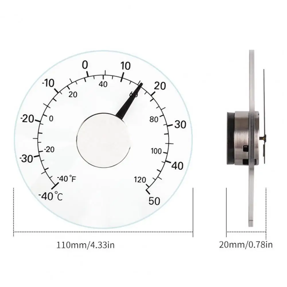 Outdoor Thermometer Water-proof Transparent Bimetal Thermometer Acrylic Accuracy Greenhouses Thermometer Household Supplies