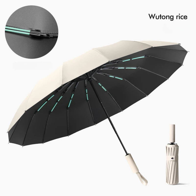 16K Double Bones Large Umbrella Men Womens Windproof Compact Umbrellas Automatic Fold Business Luxury Sun Rain Umbrella Travel