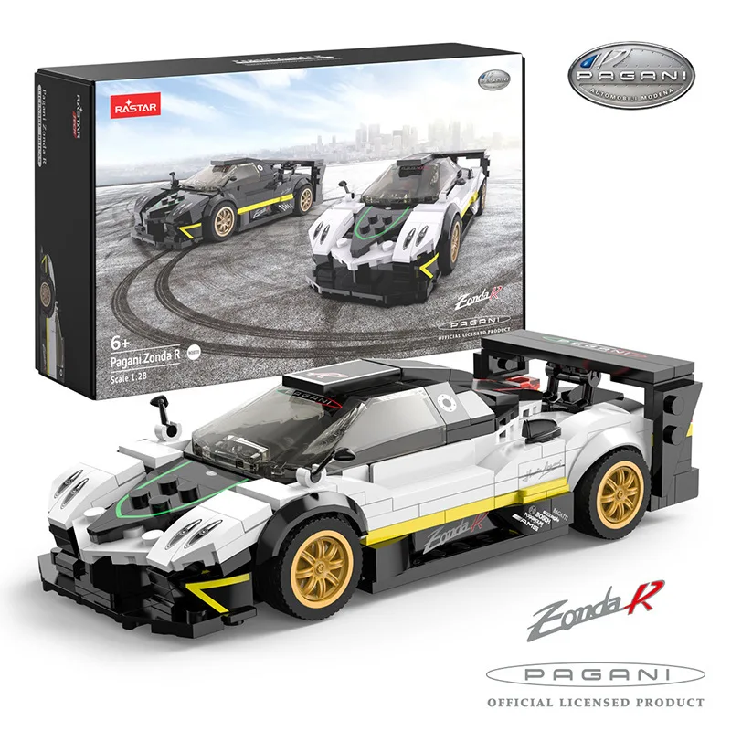 

MOC Speed Champions Pagani 1:28 SportsCar Model Building Blocks Technology Bricks DIY Creative Assembly Kids Toys Gift