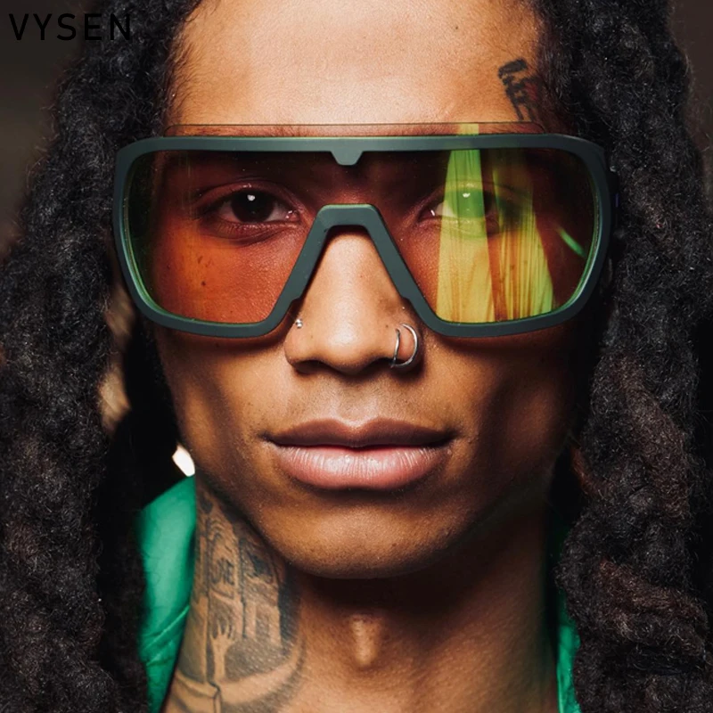 

Oversized Square One-Piece Sunglasses For Men Women 2025 Luxury Brand Vintage Wrap Around Shield Shades Outdoor Eyewear UV400