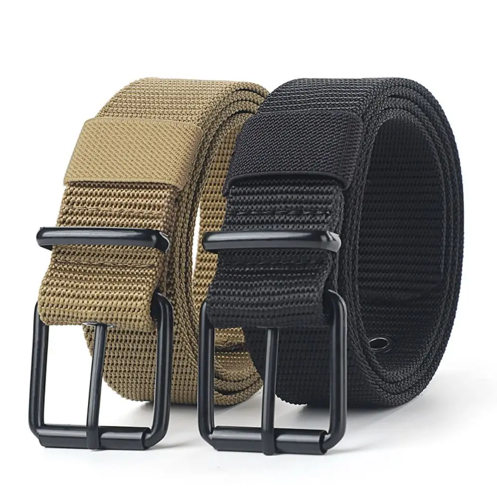 Durable Simple Nylon Canvas Braided Belt Casual Luxury Design Pin Buckle Waistband Weave Waist Band For Man