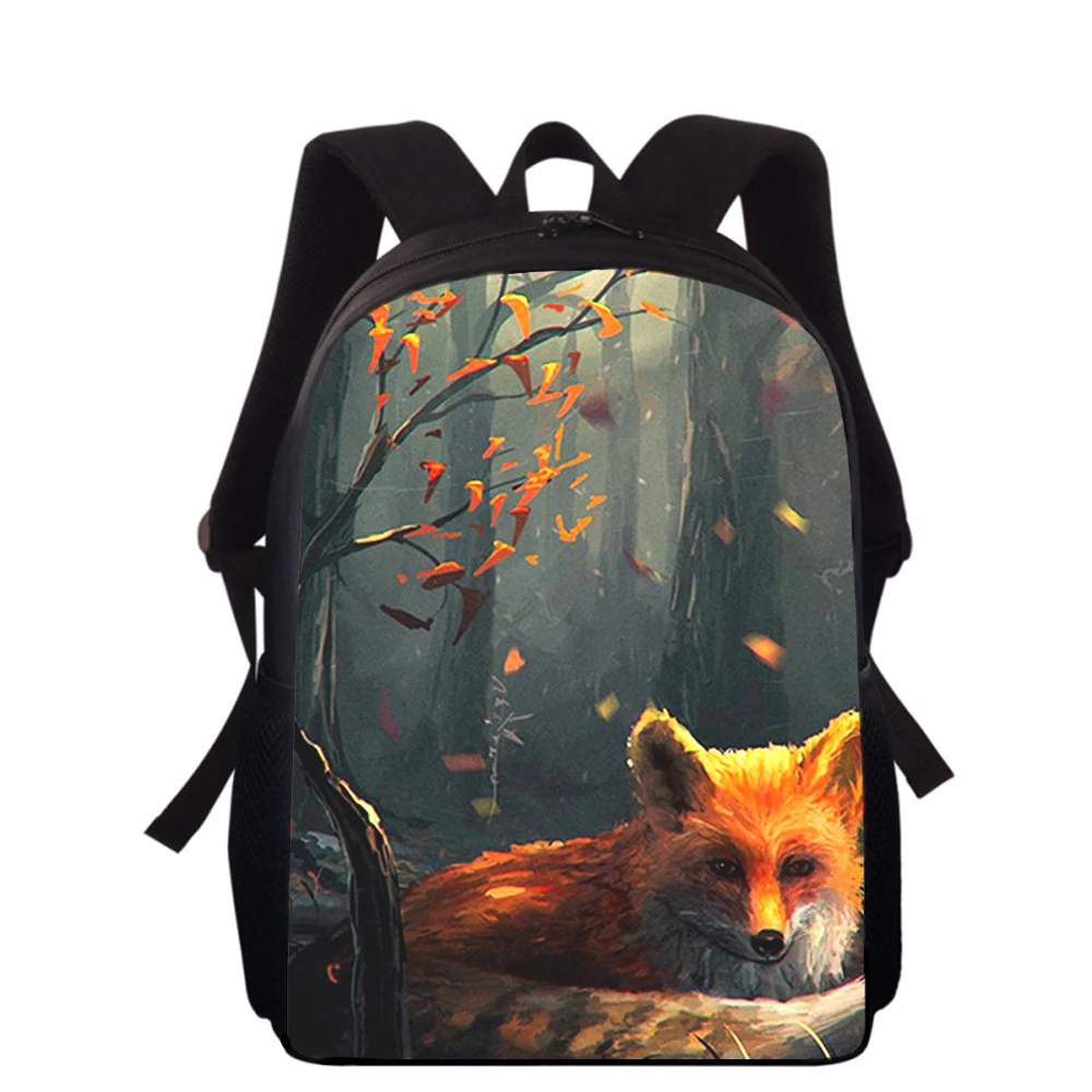 fox animal 15” 3D Print Kids Backpack Primary School Bags for Boys Girls Back Pack Students School Book Bags