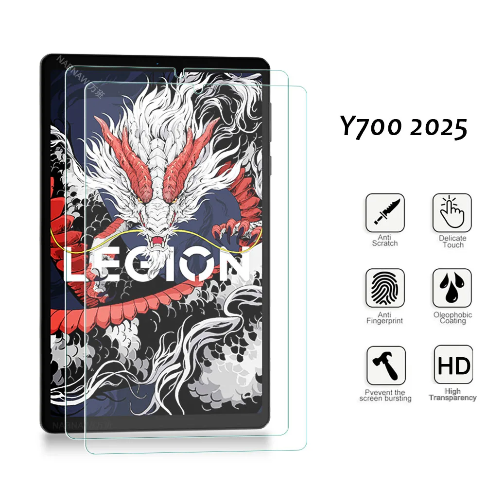 2 Pieces HD Scratch Proof Tempered Glass Screen Protector For Lenovo Legion Y700 2025 8.8-inch Hard Clear Film