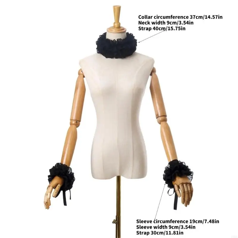 49mc Cola Faux Ruff 49mc punhos babados para performances teatrais