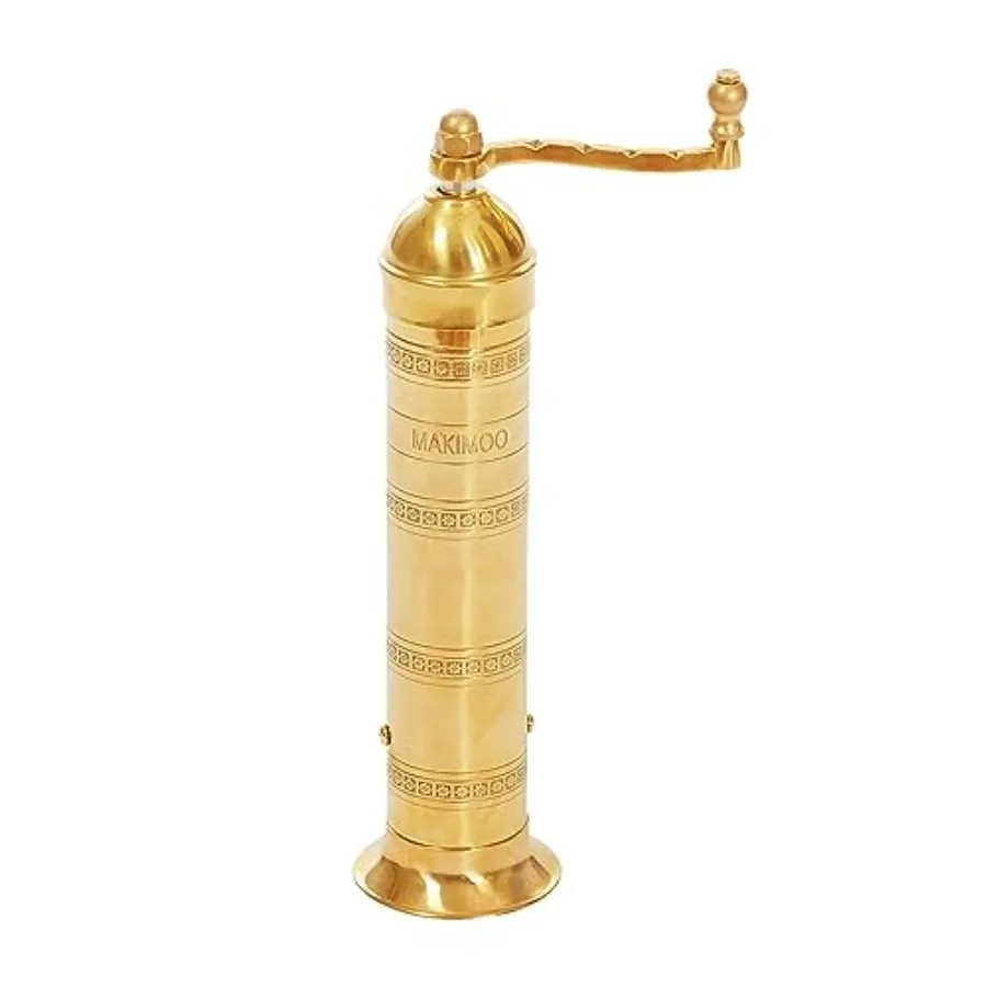 

Original Greek Pepper Mill European Style Salt and Pepper Grinder 9-Inch Brass