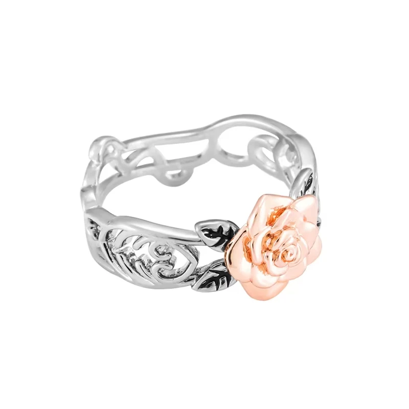 

Huaya Women's Two Tone Romantic Rose Floral Hollow Out Rings Classic Party Banquet Exquisite Accessories Trend