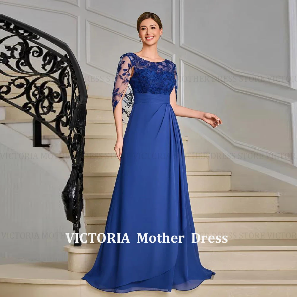 VICTORIA Customized Elegant Mother of the Bride Dress 2026 Appliques Pleat A-Line Scoop Formal Wedding Guest Gowns Evening Dress