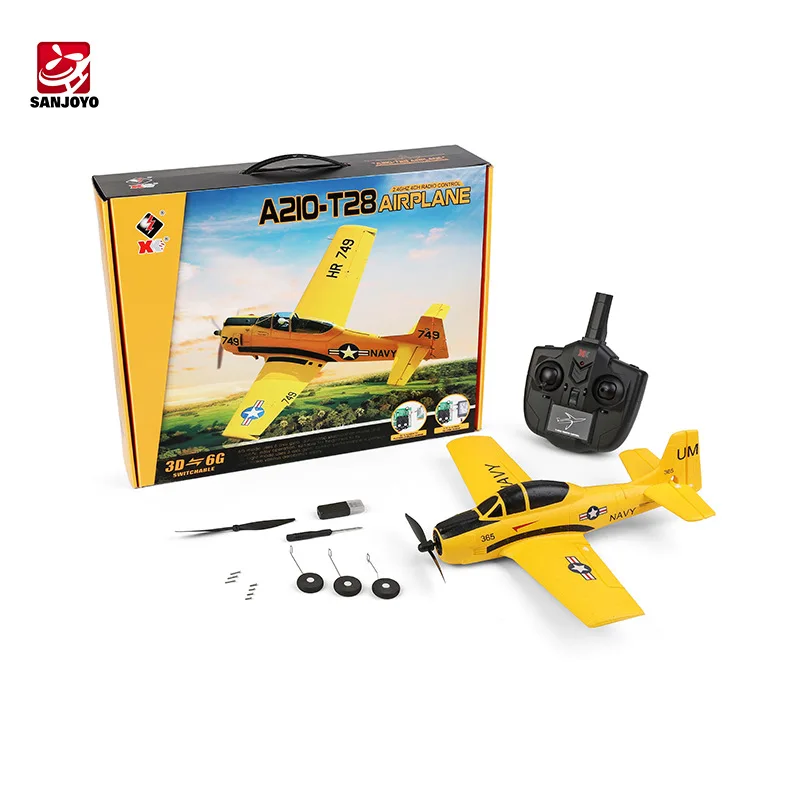 Weili's new A210-T28 remote control airplane 2.4G 6G/3D mode four-channel camera.