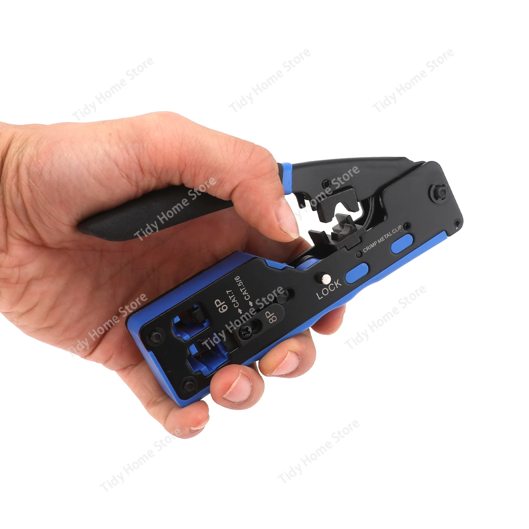 

Set of CAT6 Network Pliers 8P6P Network Cable Crimping Tools, Straight-through Crystal Head Crimping Pliers