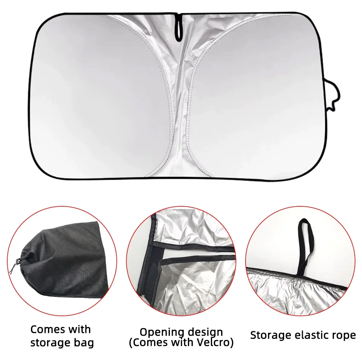 Thermal insulation, UV protection, car sunshade, anti glare, thermal insulation folding design, windshield sunshade